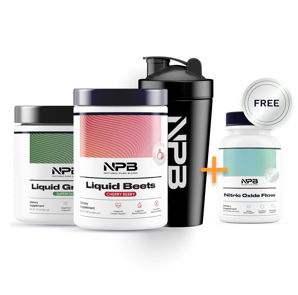 BOGO: 1 Liquid Beets, 1 Shaker, 1 Liquid Greens + 1 Free Nitric Oxide