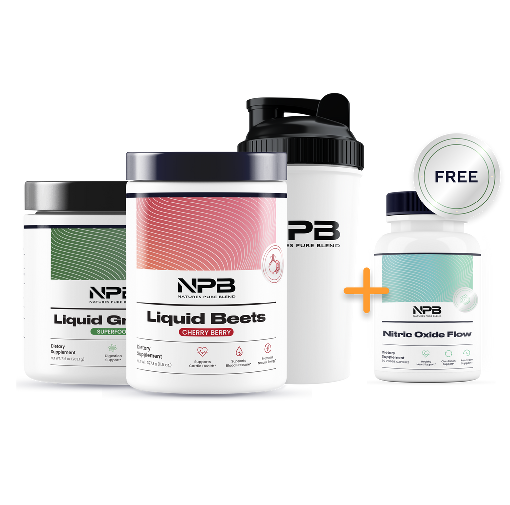 BOGO: 1 Liquid Beets, 1 Shaker, 1 Liquid Greens + 1 Free Nitric Oxide