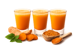 3 shots of turmeric