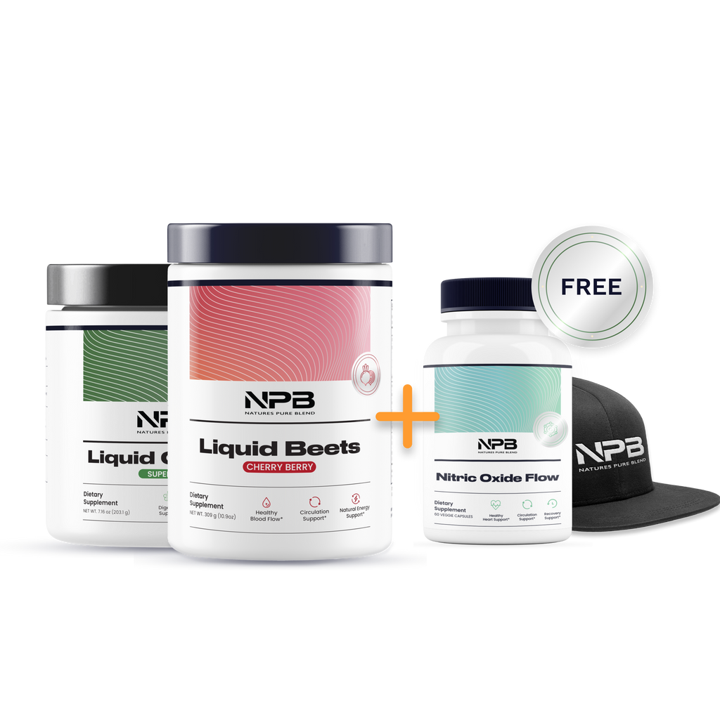 BOGO: Liquid Greens, Liquid Beets + Free Nitric Oxide + Free Hat