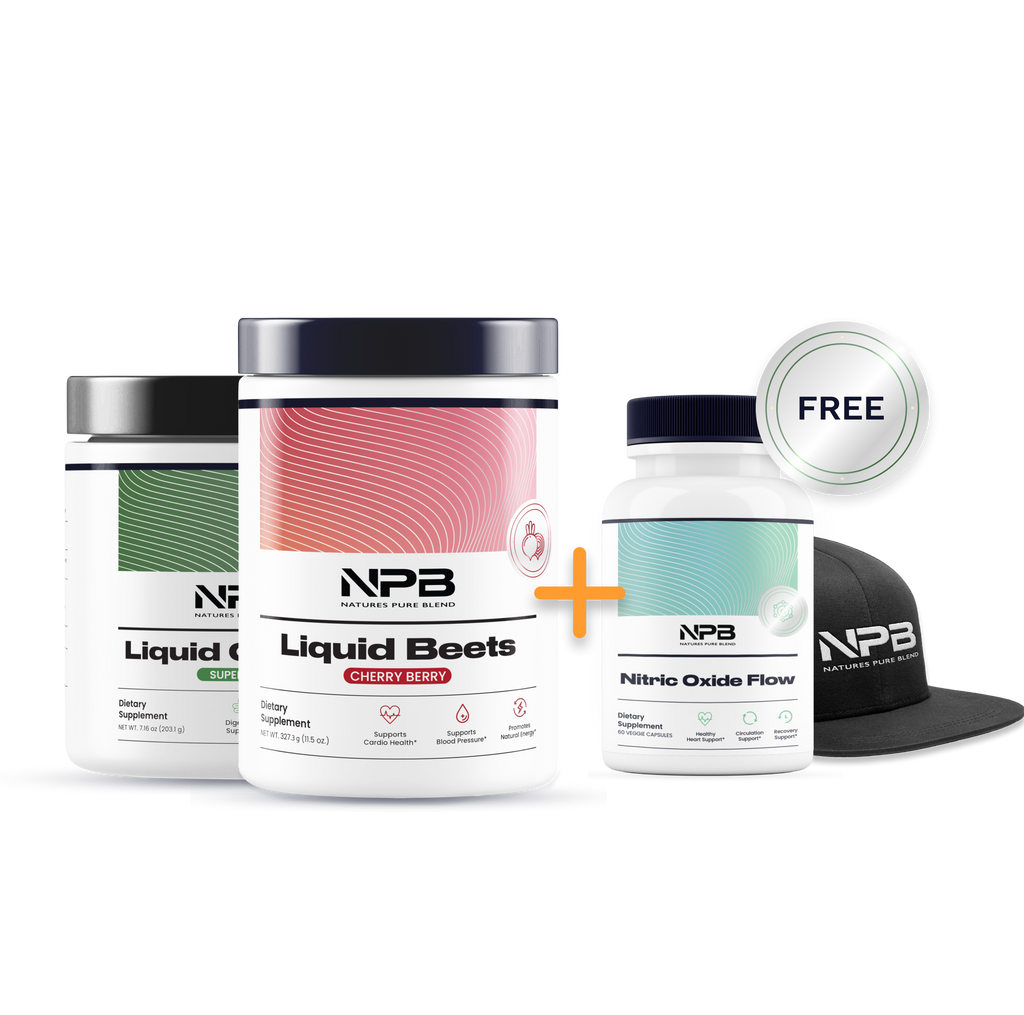 BOGO: Liquid Greens, Liquid Beets + Free Nitric Oxide + Free Hat