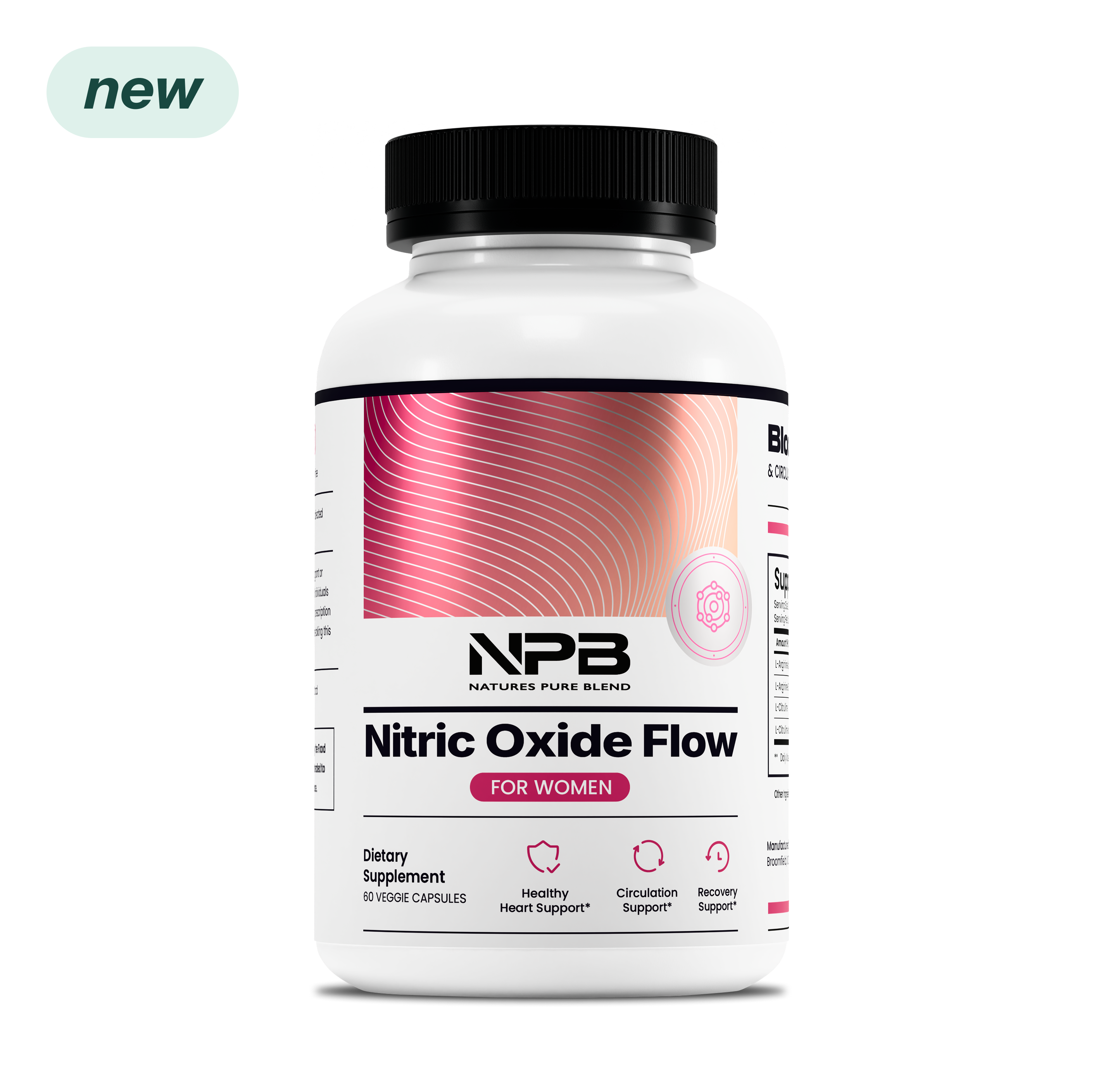 Nitric Oxide Flow Supplement – Natures Pure Blend For Blood Pressure & Circulation