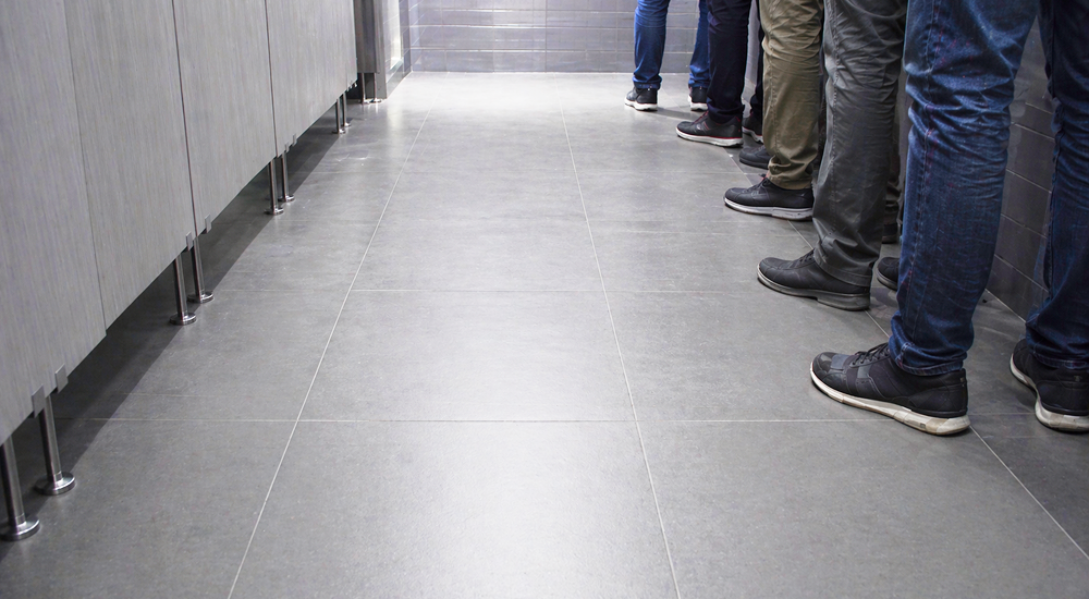 A long line for the bathroom