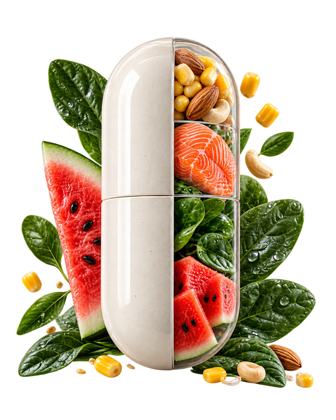 Capsule filled with whole-food ingredients