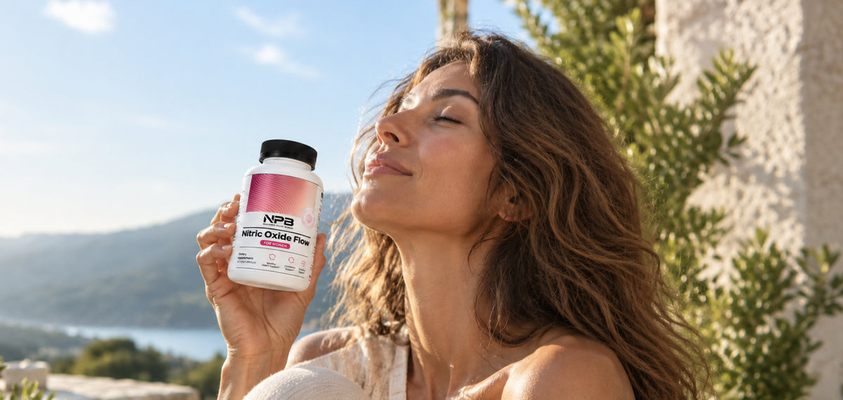 Woman enjoying the sun holding Nitric Oxide Flow for Women
